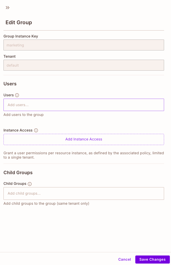 Edit Group Overview
